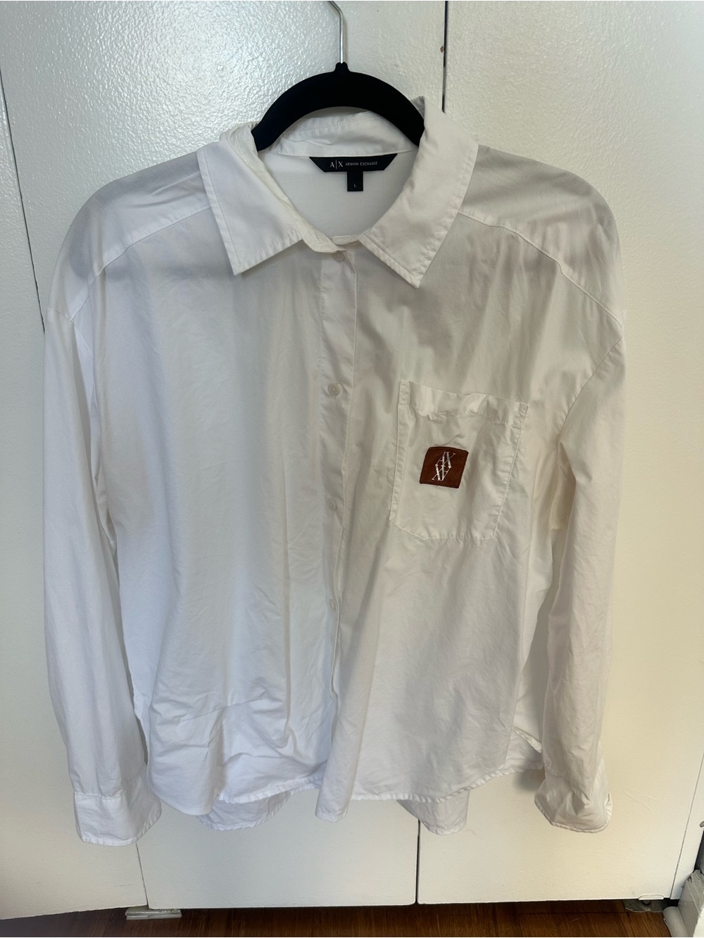 Armani Exchange White Collared Button-Down Shirt